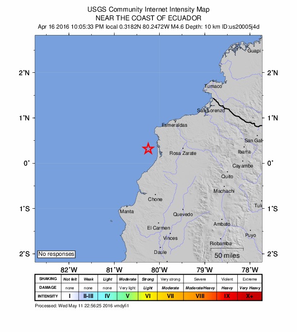 Did You Feel It? map: shaking reported by the public