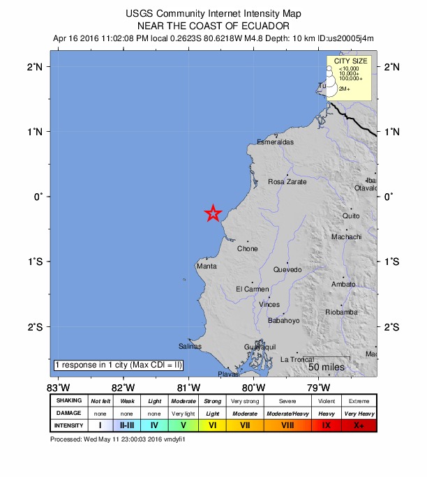 Did You Feel It? map: shaking reported by the public