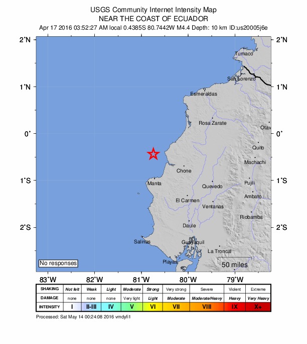 Did You Feel It? map: shaking reported by the public