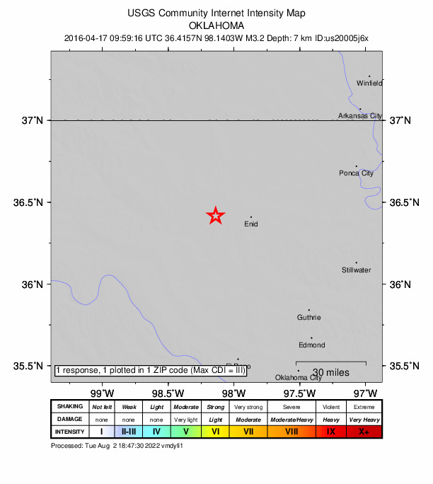 Did You Feel It? map: shaking reported by the public