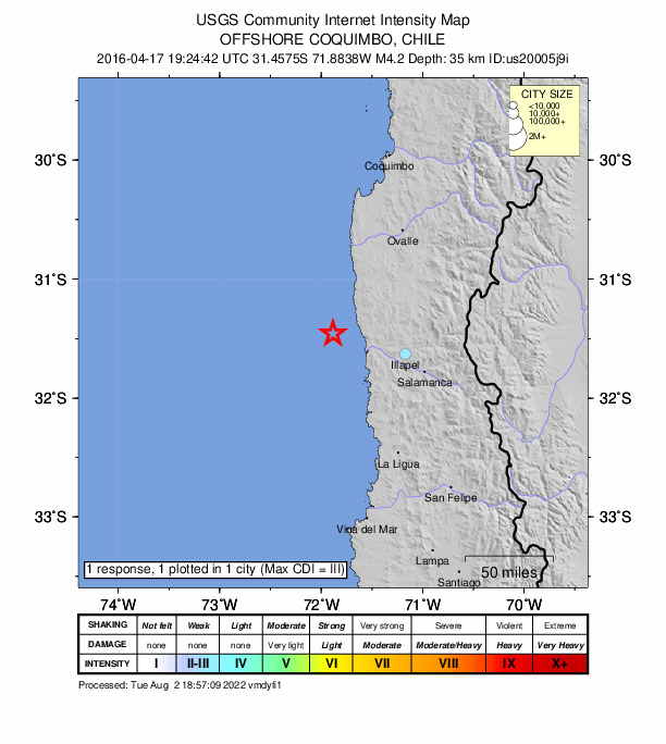 Did You Feel It? map: shaking reported by the public