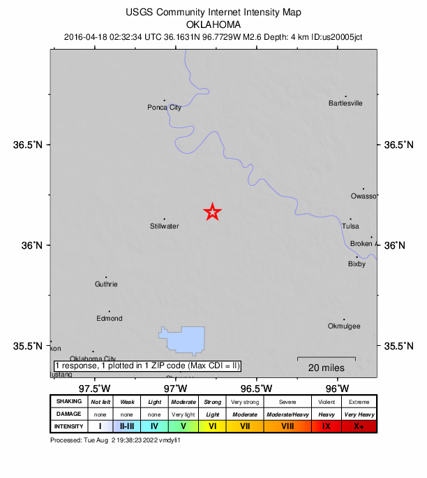 Did You Feel It? map: shaking reported by the public