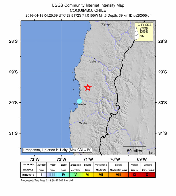 Did You Feel It? map: shaking reported by the public