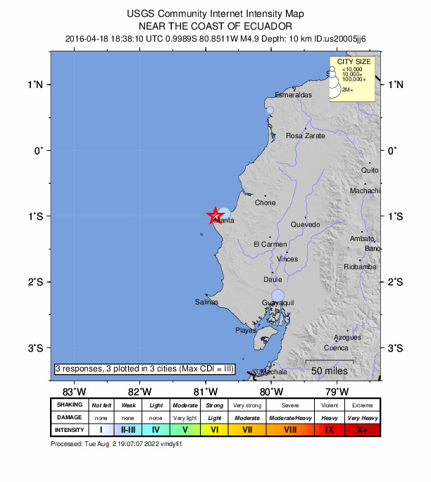 Did You Feel It? map: shaking reported by the public