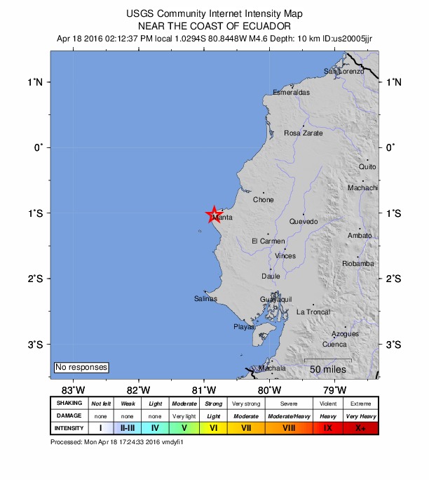 Did You Feel It? map: shaking reported by the public