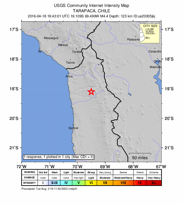 Did You Feel It? map: shaking reported by the public