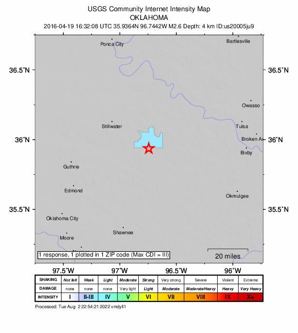 Did You Feel It? map: shaking reported by the public