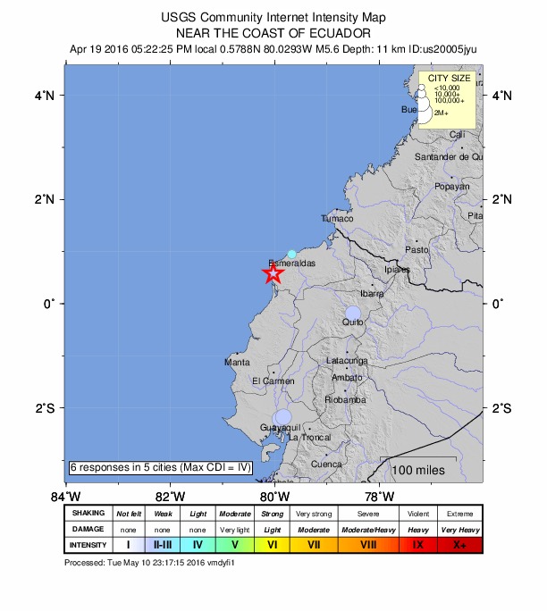 Did You Feel It? map: shaking reported by the public