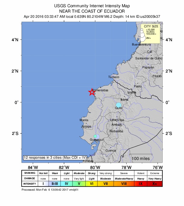 Did You Feel It? map: shaking reported by the public