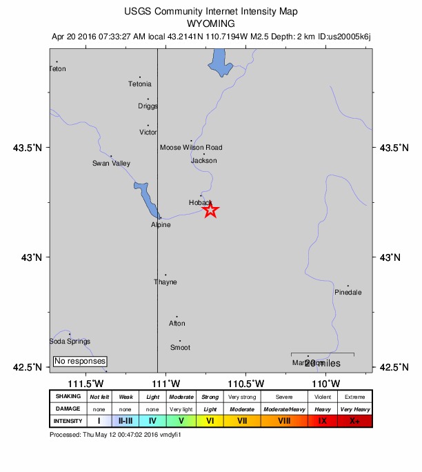 Did You Feel It? map: shaking reported by the public