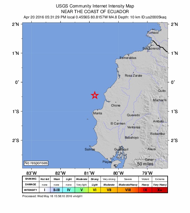 Did You Feel It? map: shaking reported by the public
