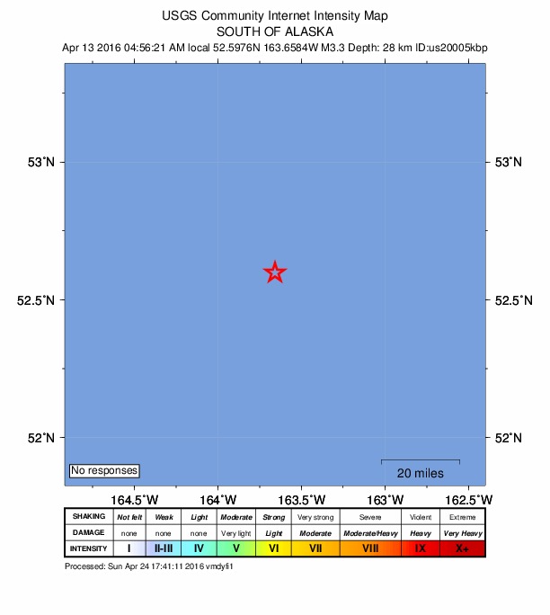 Did You Feel It? map: shaking reported by the public