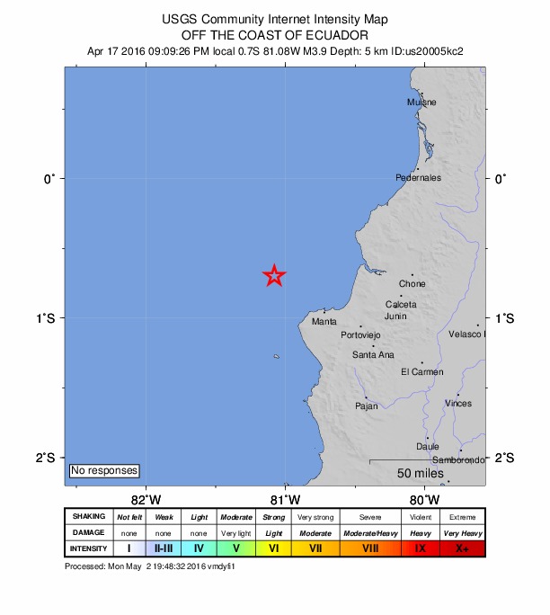 Did You Feel It? map: shaking reported by the public