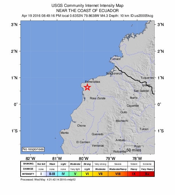 Did You Feel It? map: shaking reported by the public