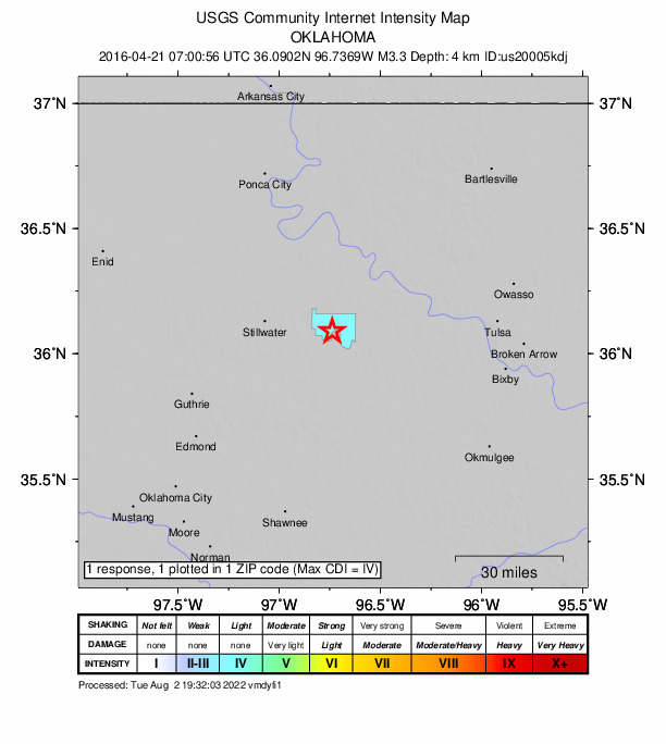 Did You Feel It? map: shaking reported by the public