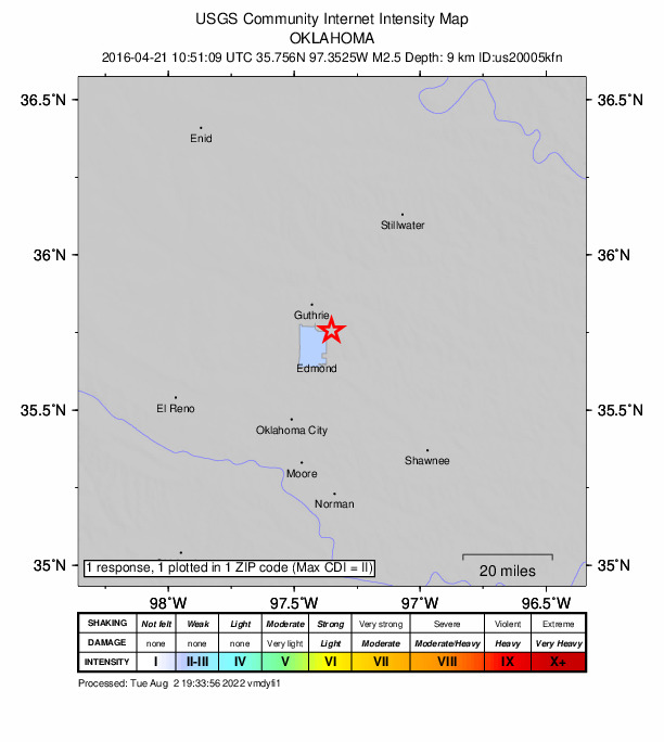 Did You Feel It? map: shaking reported by the public