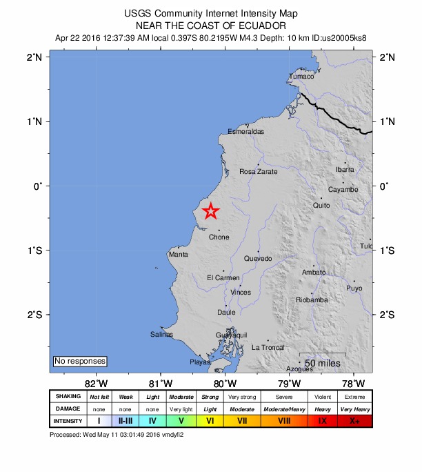 Did You Feel It? map: shaking reported by the public