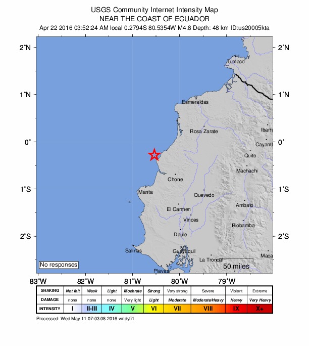 Did You Feel It? map: shaking reported by the public