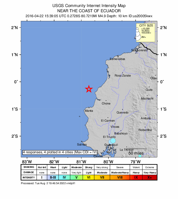 Did You Feel It? map: shaking reported by the public