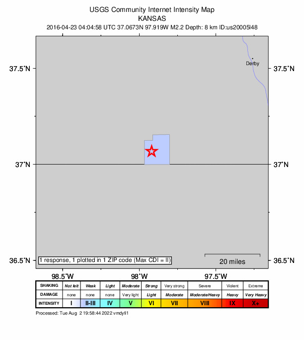 Did You Feel It? map: shaking reported by the public