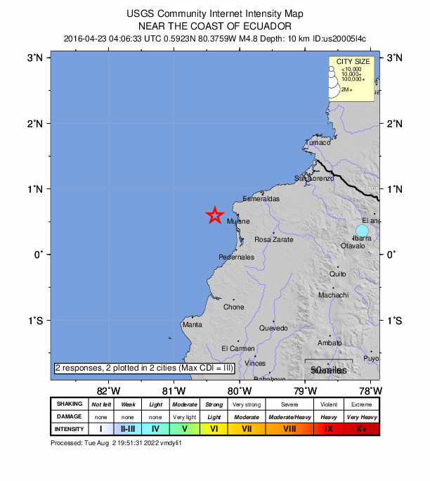 Did You Feel It? map: shaking reported by the public