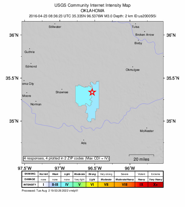 Did You Feel It? map: shaking reported by the public