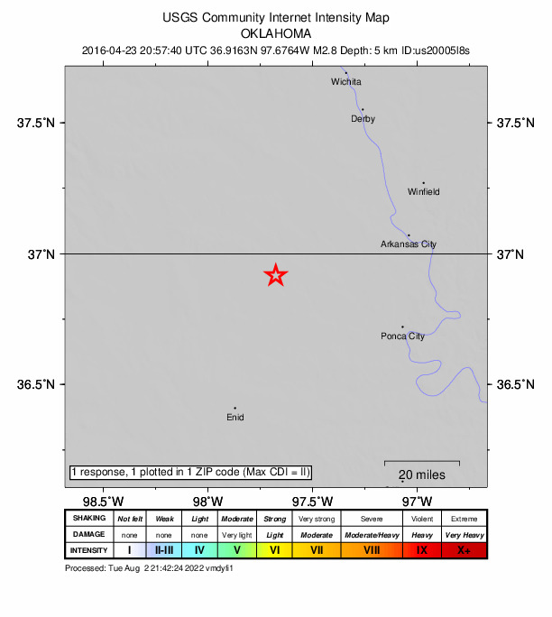 Did You Feel It? map: shaking reported by the public