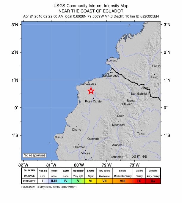Did You Feel It? map: shaking reported by the public