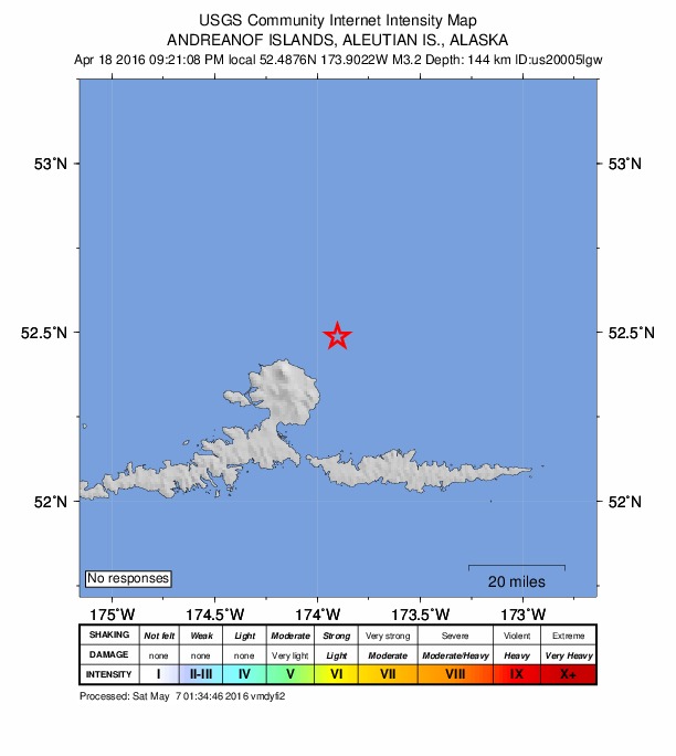 Did You Feel It? map: shaking reported by the public