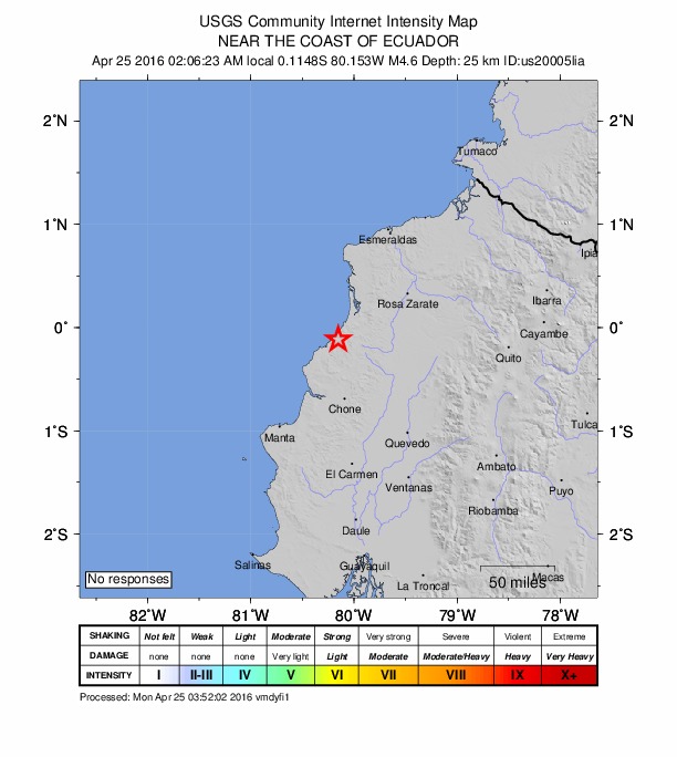 Did You Feel It? map: shaking reported by the public