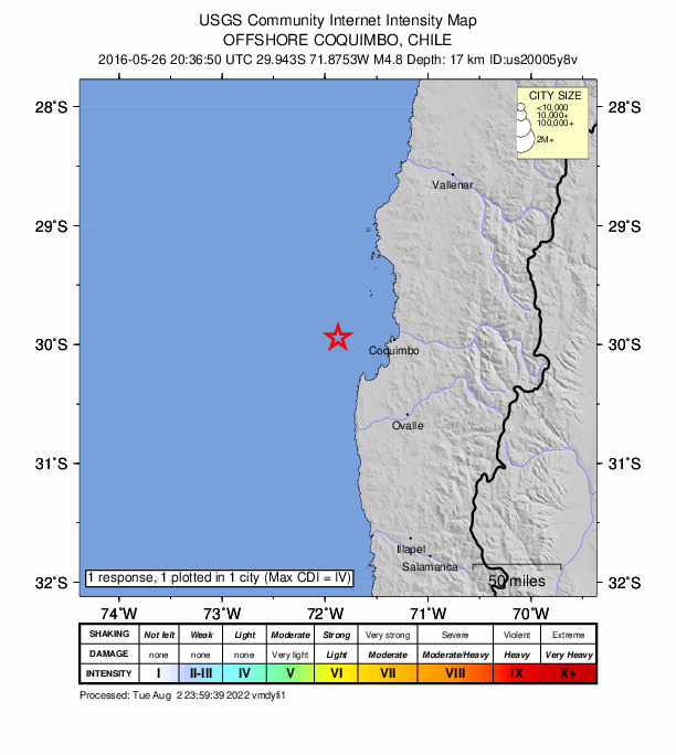 Did You Feel It? map: shaking reported by the public