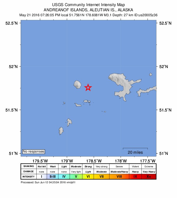 Did You Feel It? map: shaking reported by the public