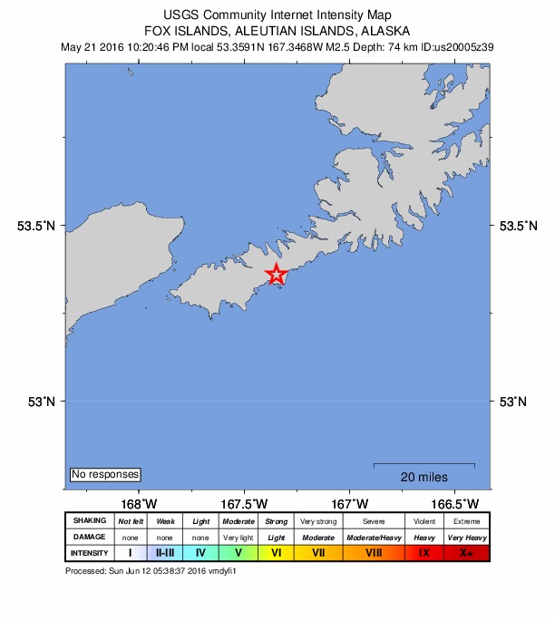 Did You Feel It? map: shaking reported by the public
