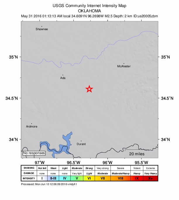 Did You Feel It? map: shaking reported by the public