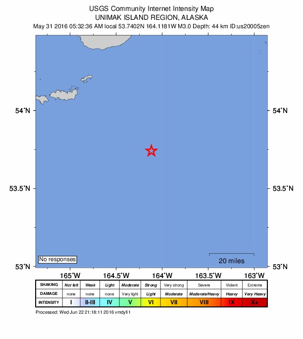 Did You Feel It? map: shaking reported by the public