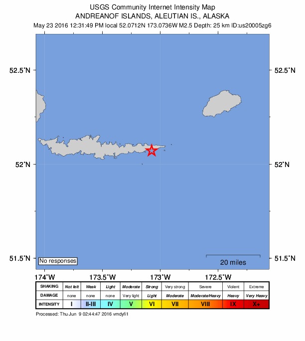 Did You Feel It? map: shaking reported by the public