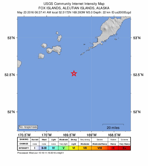 Did You Feel It? map: shaking reported by the public