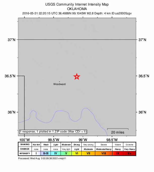 Did You Feel It? map: shaking reported by the public