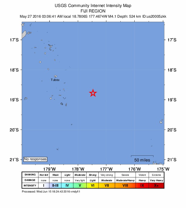 Did You Feel It? map: shaking reported by the public