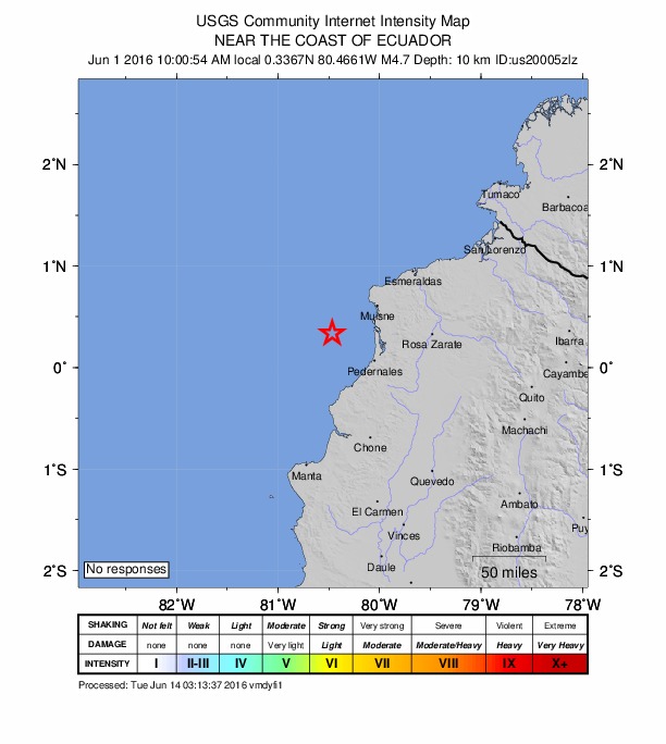Did You Feel It? map: shaking reported by the public