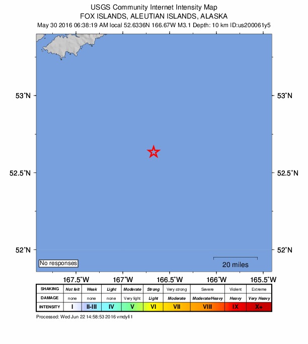 Did You Feel It? map: shaking reported by the public