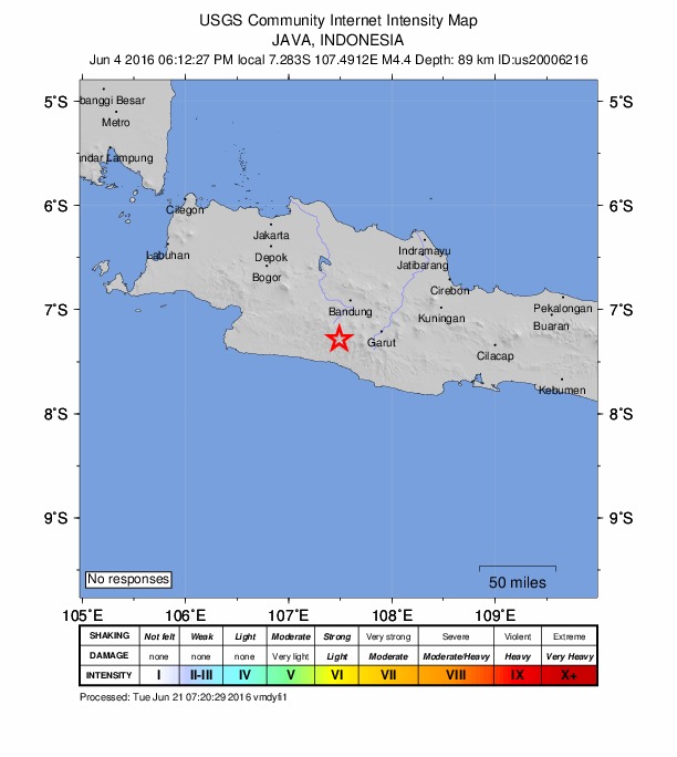 Did You Feel It? map: shaking reported by the public