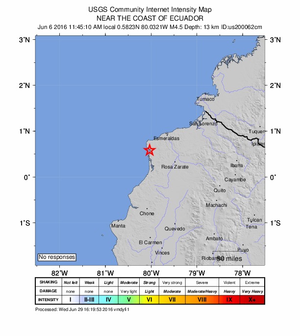 Did You Feel It? map: shaking reported by the public