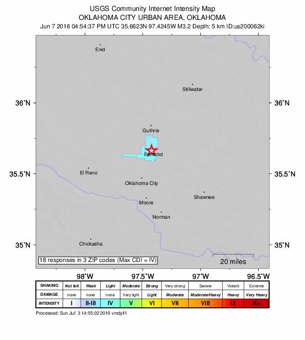 Did You Feel It? map: shaking reported by the public