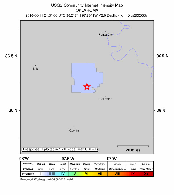 Did You Feel It? map: shaking reported by the public