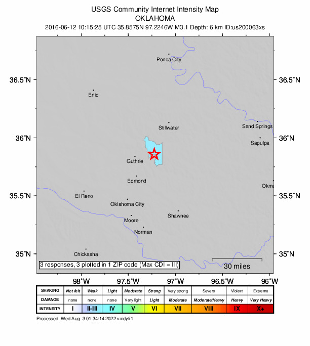 Did You Feel It? map: shaking reported by the public