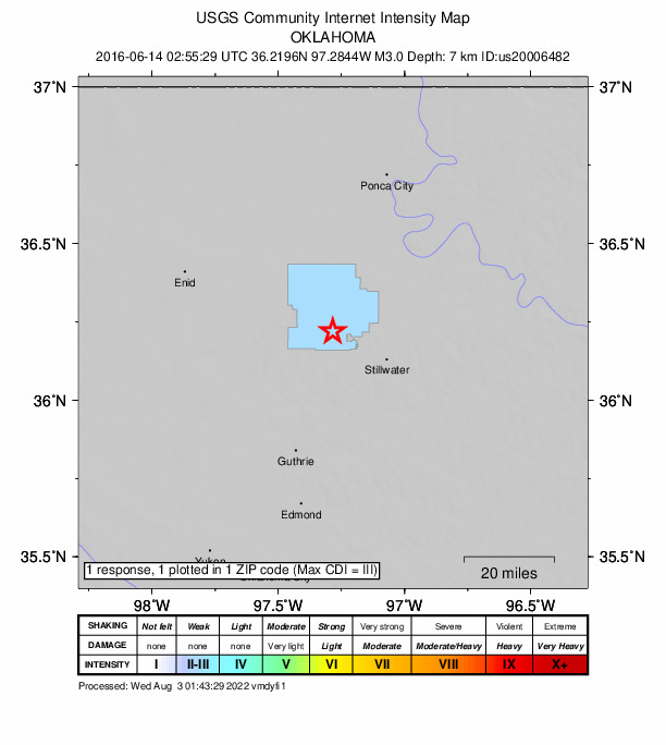 Did You Feel It? map: shaking reported by the public