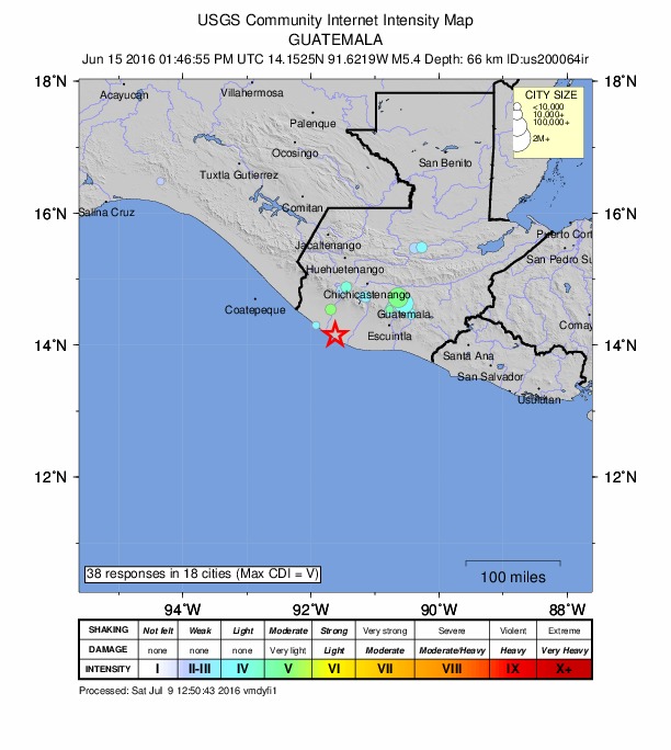 Did You Feel It? map: shaking reported by the public