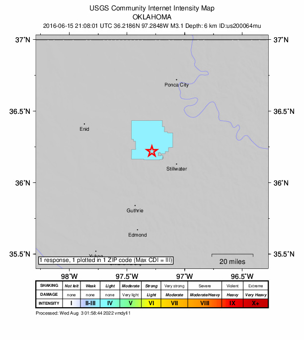 Did You Feel It? map: shaking reported by the public