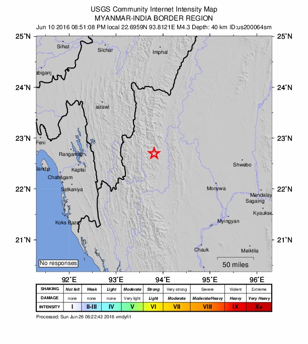 Did You Feel It? map: shaking reported by the public